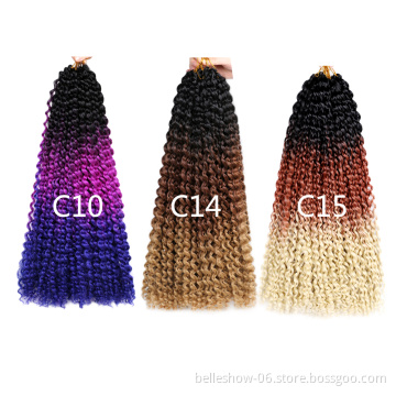 Hot sell New Design 18inch Water wave  Crochet Hair Braid Ombre Color Passion twist hair